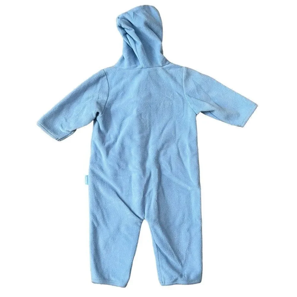 Old Navy Newborn‎ Fleece Jumpsuit Boys Infant Size 3-6 Months Blue Hooded Zip